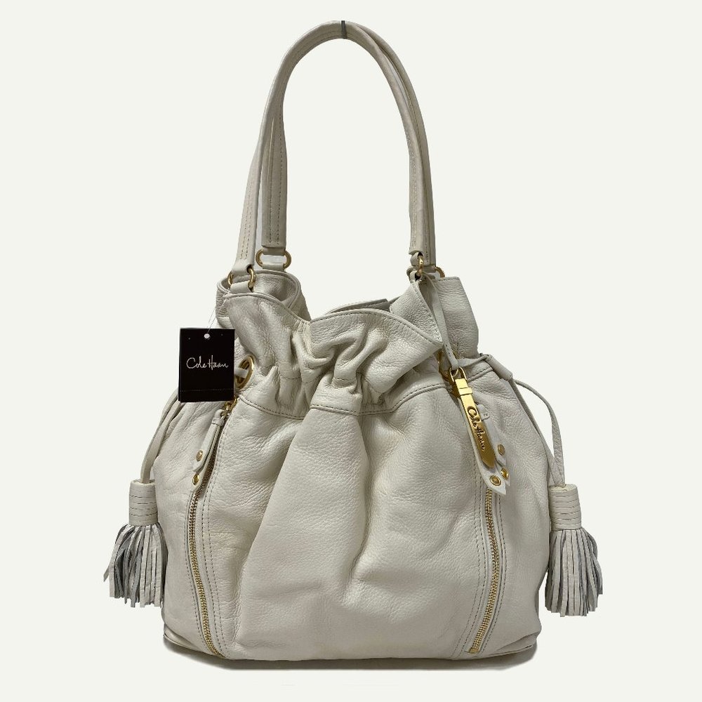 Cole Haan Bailey Ivory Drawstring Tote - Picture 3 of 10
